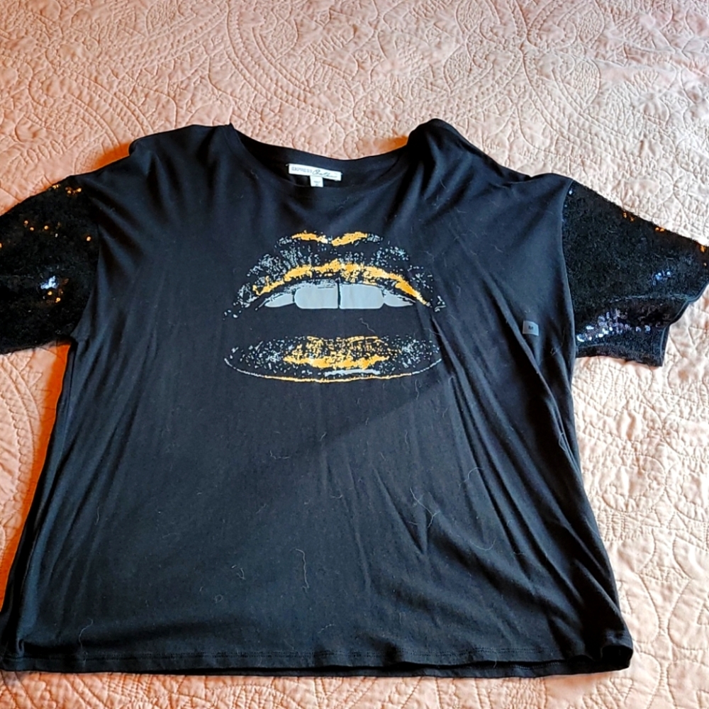 Express night out sequined sleeve t shirt